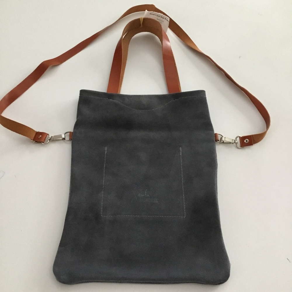 NWT HANDMADE SUEDE/LEATHER  CROSSBODY BAG - Picture 10 of 13